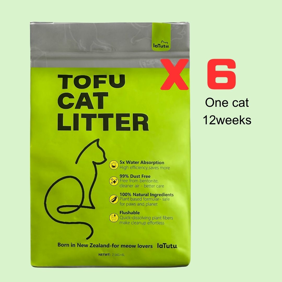 Buy 6 get 2 extra free Latutu Nature Clumping Long-Lasting Odour Control Tofu Cat Litter