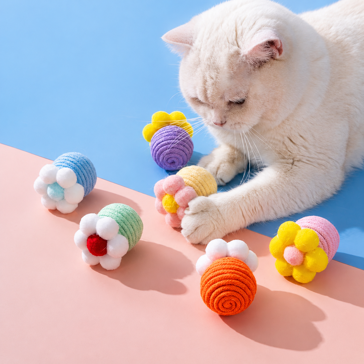 Cat Toy Happy Bell Yarn Ball