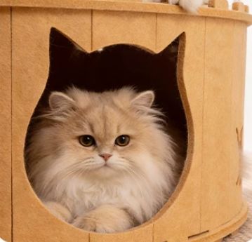3-in-1 Felt Cat Cave & Scratcher – Cozy Hideaway for Play & Rest
