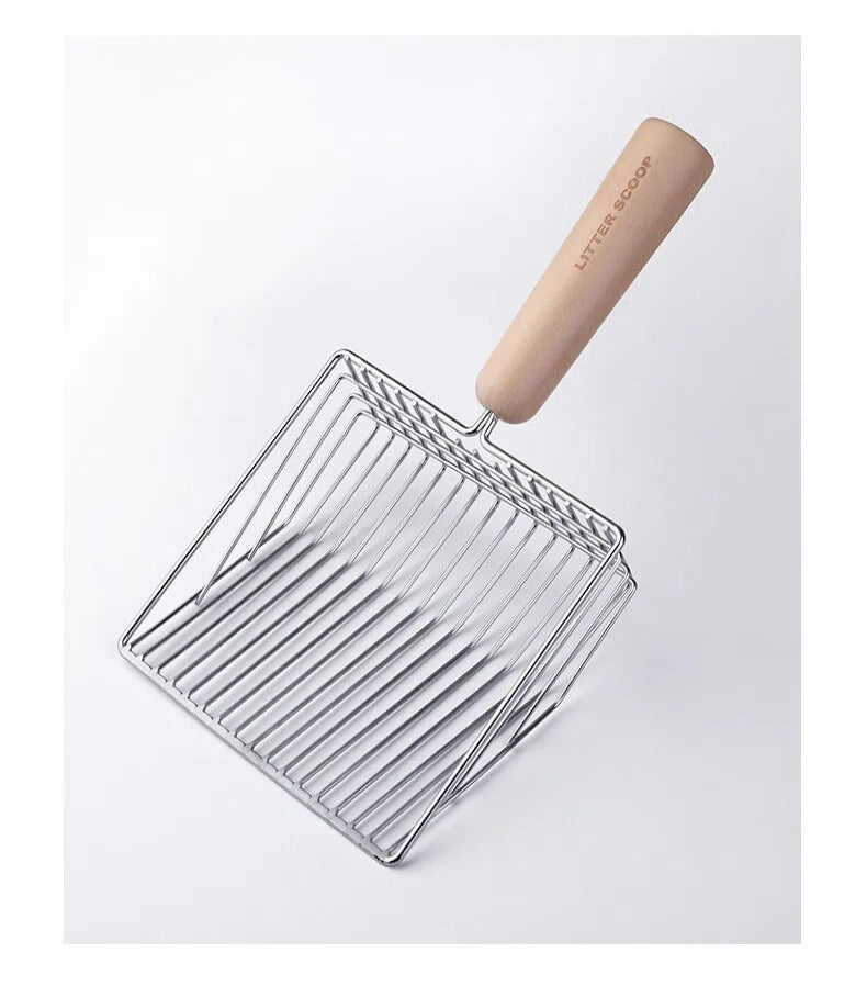 Stainless Steel Litter Scoop with Base