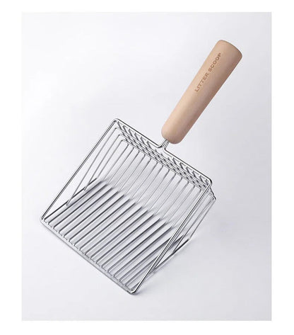 Stainless Steel Litter Scoop with Base