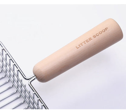 Stainless Steel Litter Scoop with Base