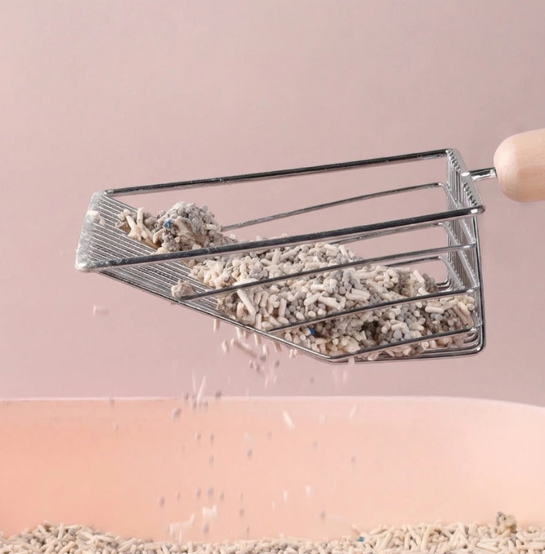 Stainless Steel Litter Scoop with Base