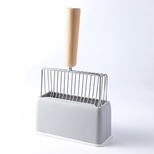Stainless Steel Litter Scoop with Base